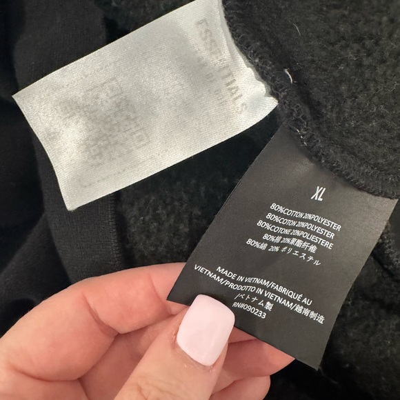 Essentials Fear of God Hoodie Black XL Oversized Pullover Streetwear - Picture 7 of 7